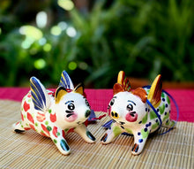 Ornament 3D Pig with wings Set of 2 MultiColor