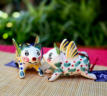 Ornament 3D Pig with wings Set of 2 MultiColor