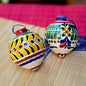 Ornament Sphere 3D Shape Set of 2 MultiColors