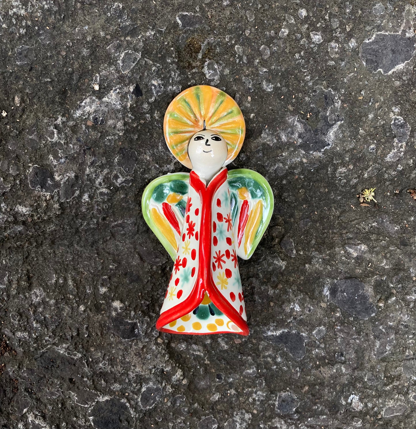 Ornament Large Angel 3D figure 4.9" H MultiColors