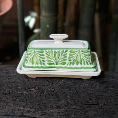 Butter Dish in Green Colors