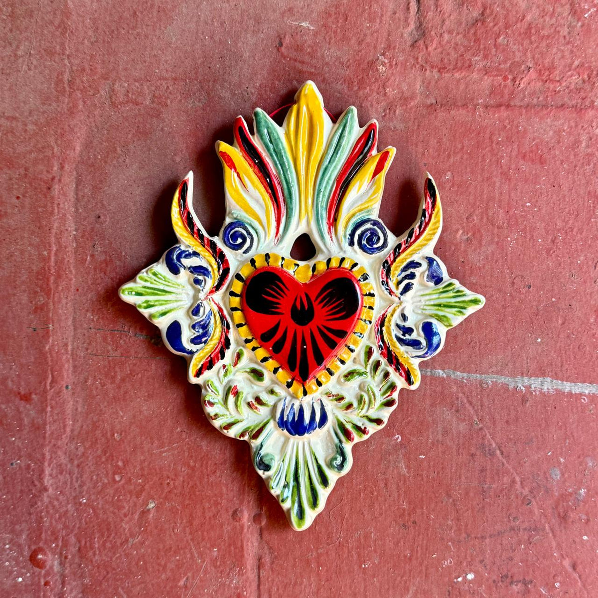 Adorno Corazón Grande Plano Multicolores 
