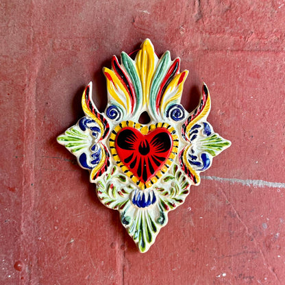 Adorno Corazón Grande Plano Multicolores 