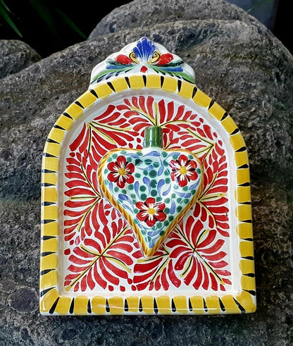 Decorative Sacred Heart Altarpiece 8.9" Height MultiColors