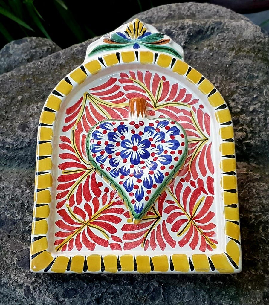 Decorative Sacred Heart Altarpiece 8.9" Height MultiColors