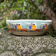 Rooster Quadratische Salatschüssel 10*10" Grün-Gelb-Terrakota-Farben 