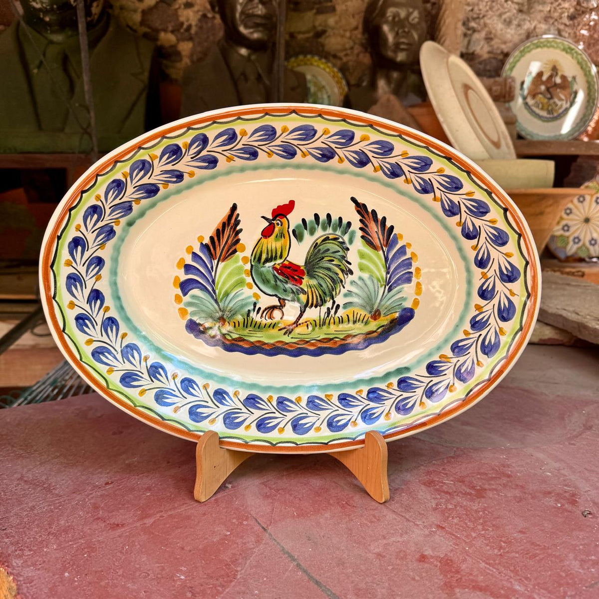 Plato Decorativo / Ovalado para Servir Gallo MultiColors 