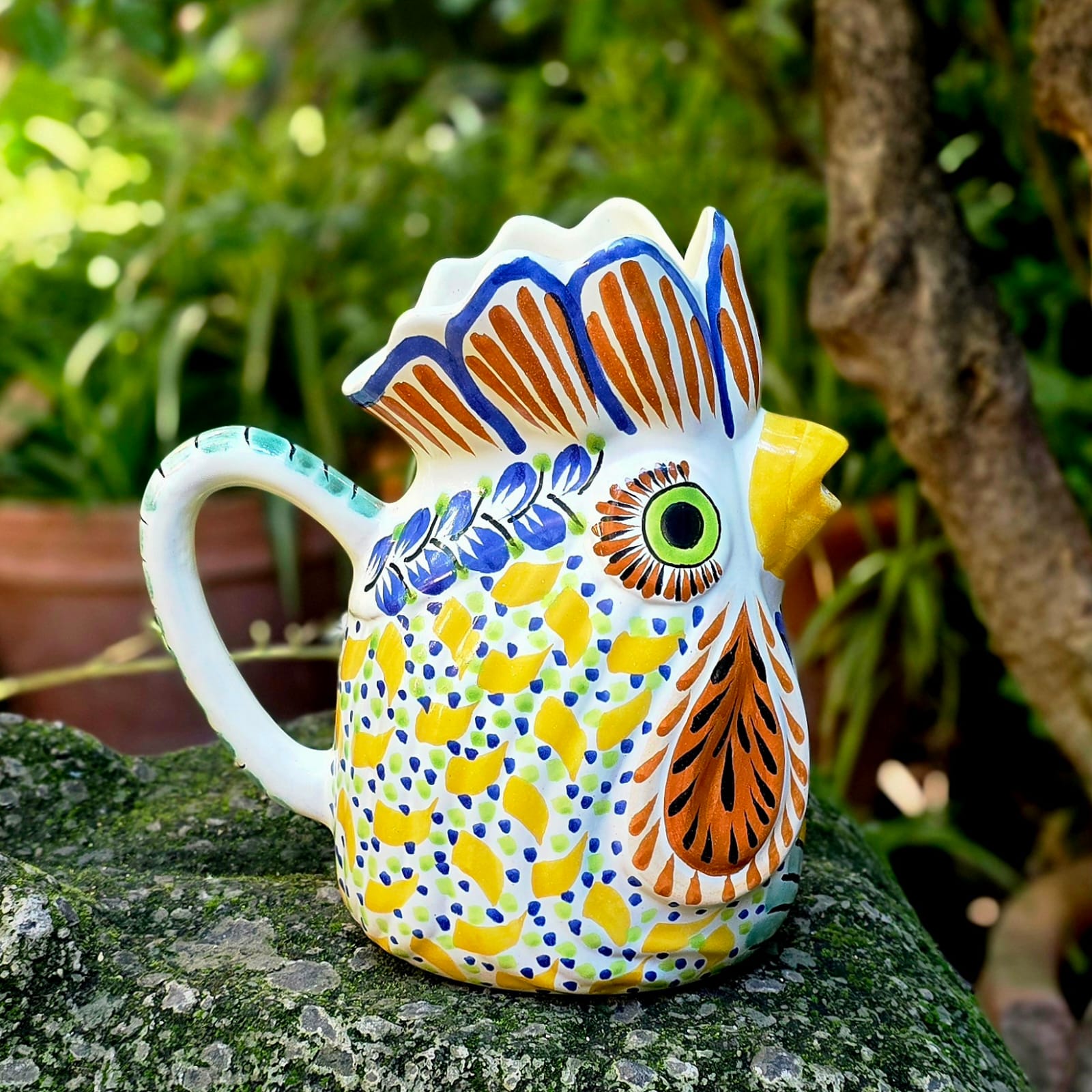 Mexican Ceramics Water Juice Rooster Pitcher 54Oz Tableware Decor