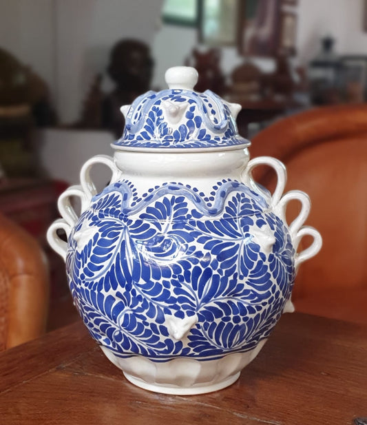 Decorative Small Vase w/Doggy Face 11.8 in H Milestones Patter