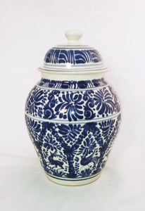 Animals Decorative Vase w/Lid Milestones Pattern Blue and WhiteDecorative VaseGorky Gonzalez Store190128 - 50