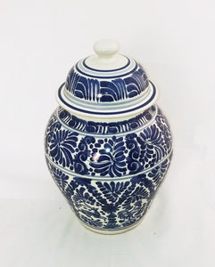 Animals Decorative Vase w/Lid Milestones Pattern Blue and WhiteDecorative VaseGorky Gonzalez Store190128 - 51