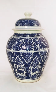 Animals Decorative Vase w/Lid Milestones Pattern Blue and WhiteDecorative VaseGorky Gonzalez Store190128 - 52