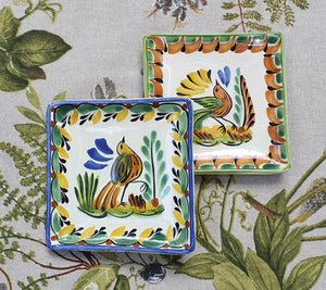 Bird Bread Square Plate / Tapa Plate 5*5" Set of 2 MultiColorsBread PlateGorky Gonzalez Store20050203