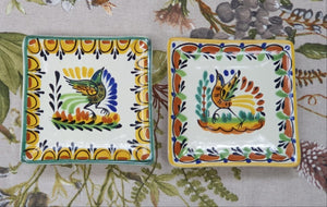 Bird Bread Square Plate / Tapa Plate 5*5" Set of 2 MultiColorsBread PlateGorky Gonzalez Store20050204