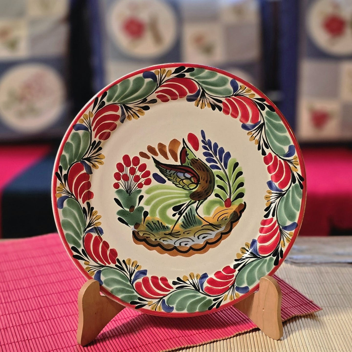 Bird Christmas Plate Christmas Colors