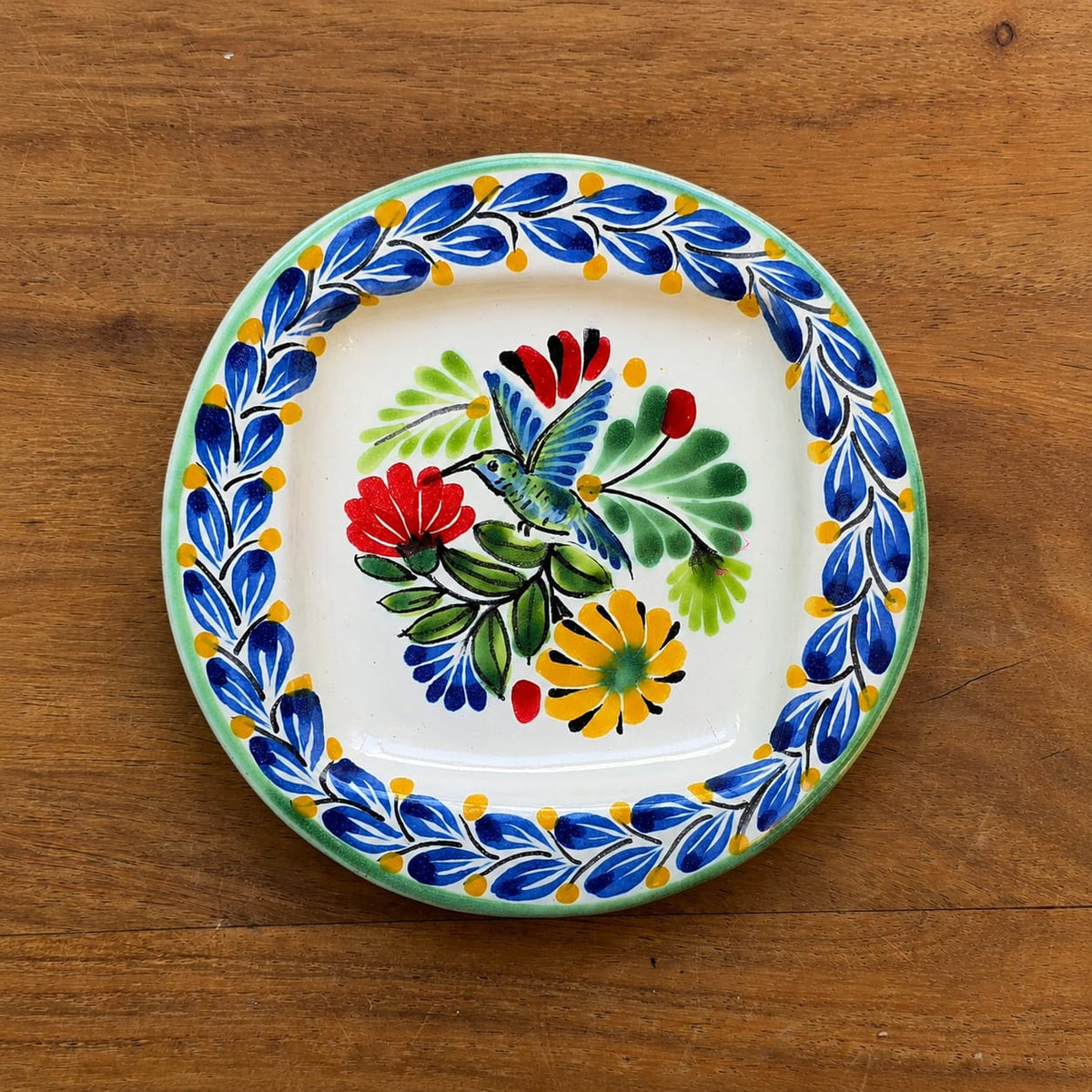 Bird HummingBird Bread Wave Plate 6.7" D MultiColors