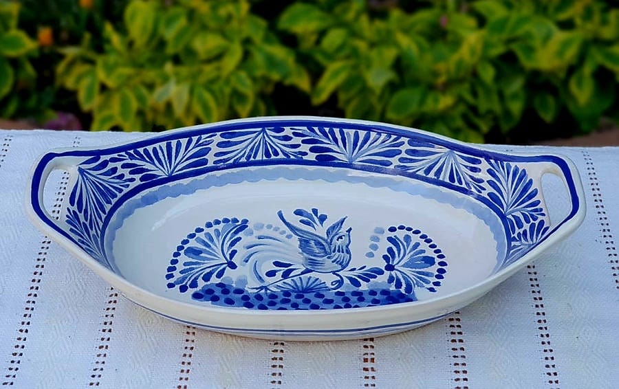 Bird Oval Bowl with handles / Serving Piece BlueSalad BowlGorky Gonzalez Store200722 - 18