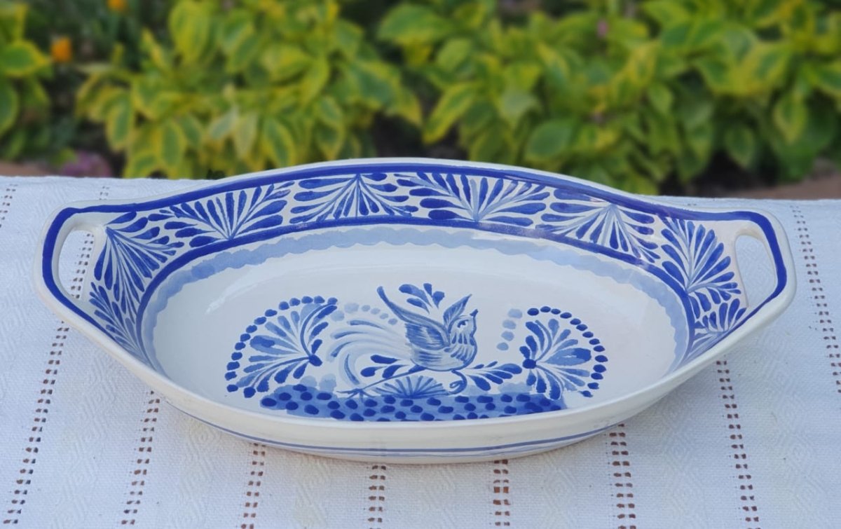 Bird Oval Bowl with handles / Serving Piece BlueSalad BowlGorky Gonzalez Store200722 - 18