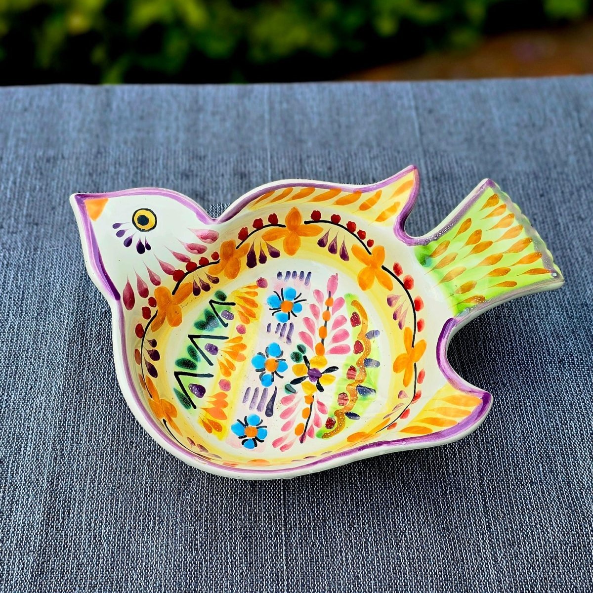 Mexican Pottery Bird Cereal Bowl Happy borders Ceramics Majolica