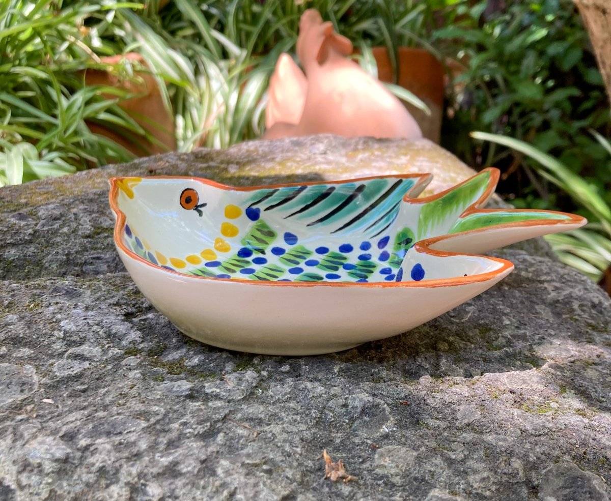 Bird Small Swallow Dish 6.1 X 4.1" Green - YellowSnack DishGorky Gonzalez Store19061704