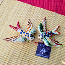 Ornament 3D Swallow Figure Set of 2 MultiColor