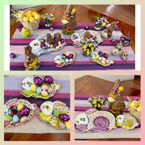 Rabbit Dish Plate Set of 3 Pieces Multi-colors