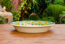 Bird Canaries Decorative / Serving Deep Round Platters MultiColors -Set of 2