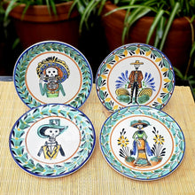 Catrinas Bread Plate / Tapa Plate 6.3"D Set (4 pieces) Multicolor - F