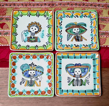 Catrina Bread Square Plate / Tapa Plate 5*5" Set of 4 MultiColors - C