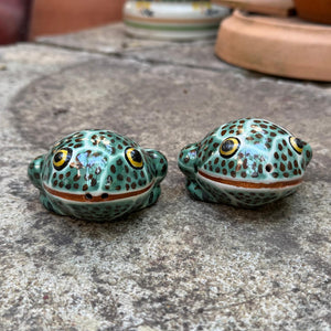 Frog Salt & Pepper Shaker Set Strong Green Colors