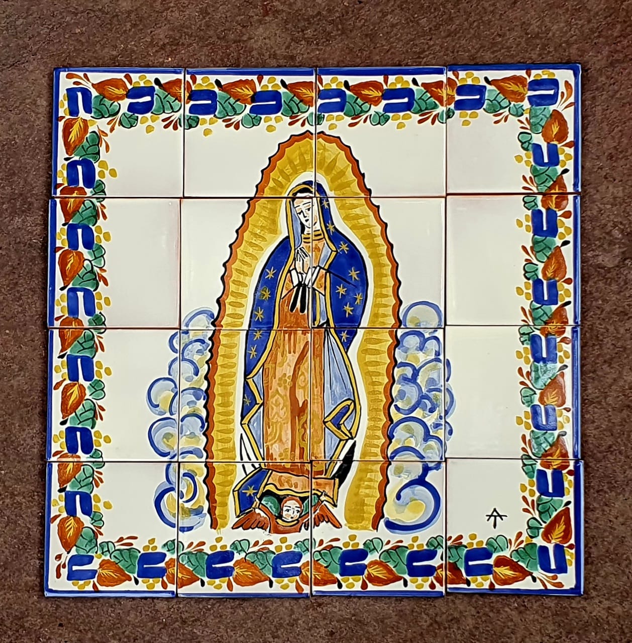 Lady Guadalupe Mural 16 tiles MultiColors