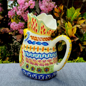 Rooster Water Pitcher 10" Height 54 Oz Happy Borders