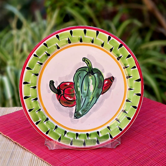Chiles and Peppers Plate MultiColors