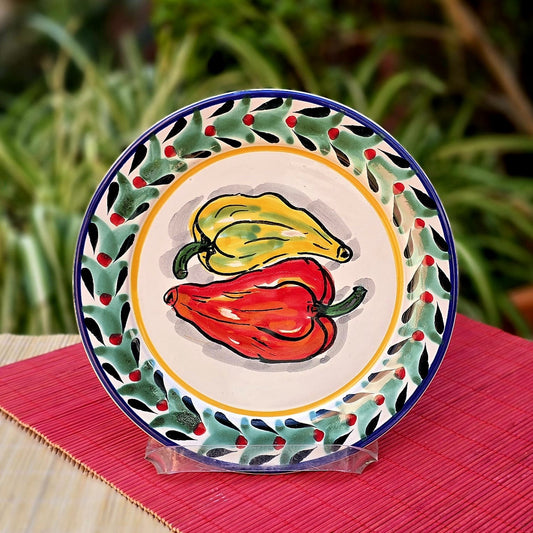 Chiles and Peppers Plate MultiColors