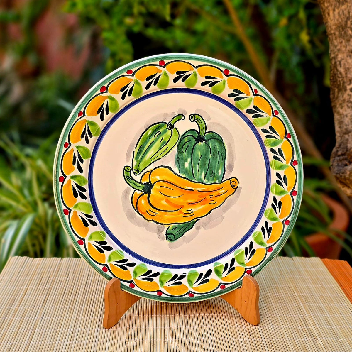 Chiles and Peppers Ceramic Plate handmade table Gift tableware yellow ...