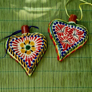 Ornament Heart Flat Set of 2 MultiColors
