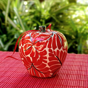 Ornament Apple 3D figure 3 in D x 3 in H Red Colors