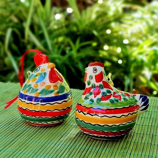 Ornament Rooster and Hen SET 3D figure 3 MultiColors