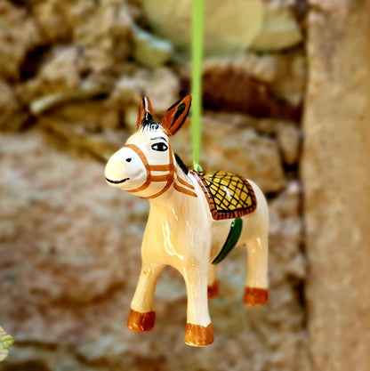 Ornament Donkey 3D figure Set of 2 MultiColors