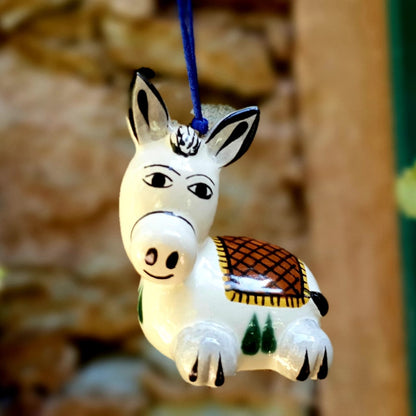 Ornament Donkey 3D figure Set of 2 MultiColors