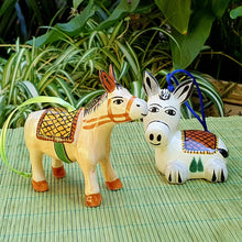 Ornament Donkey 3D figure Set of 2 MultiColors