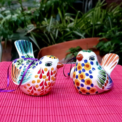 Ornament Love Birds 3D Figure Set of 2 MultiColor