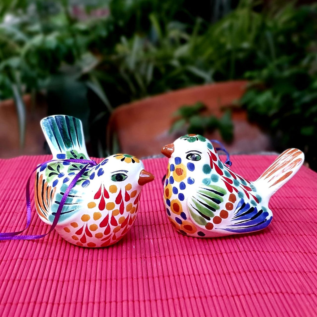 ちり子bird Words3点セット、シルクスクリーンプレゼント christmas-ornaments-love-birds