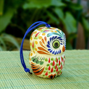 Ornament Owl Round 3D figure 2.8 in H MultiColors