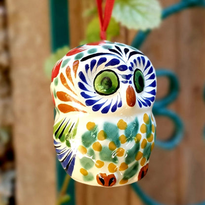Ornament Owl Round 3D figure 2.8 in H MultiColors