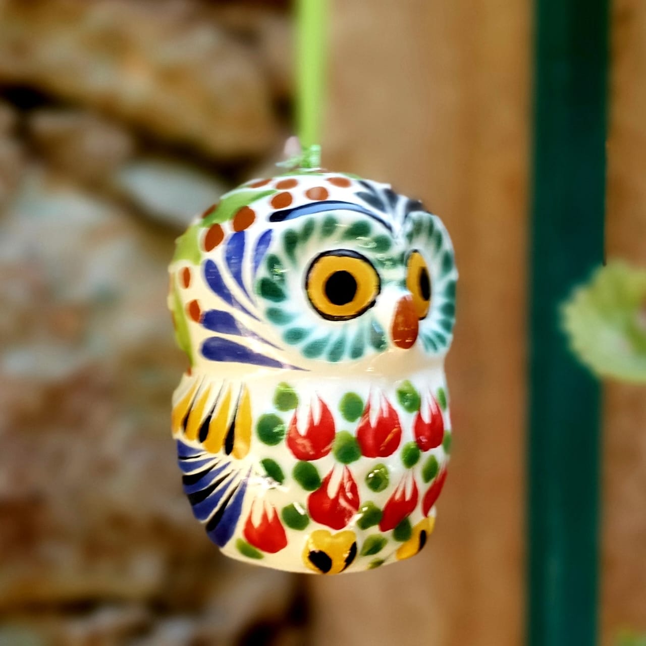Mexican Ceramics Owl Round Ornament decor tree mayolica – Ceramic