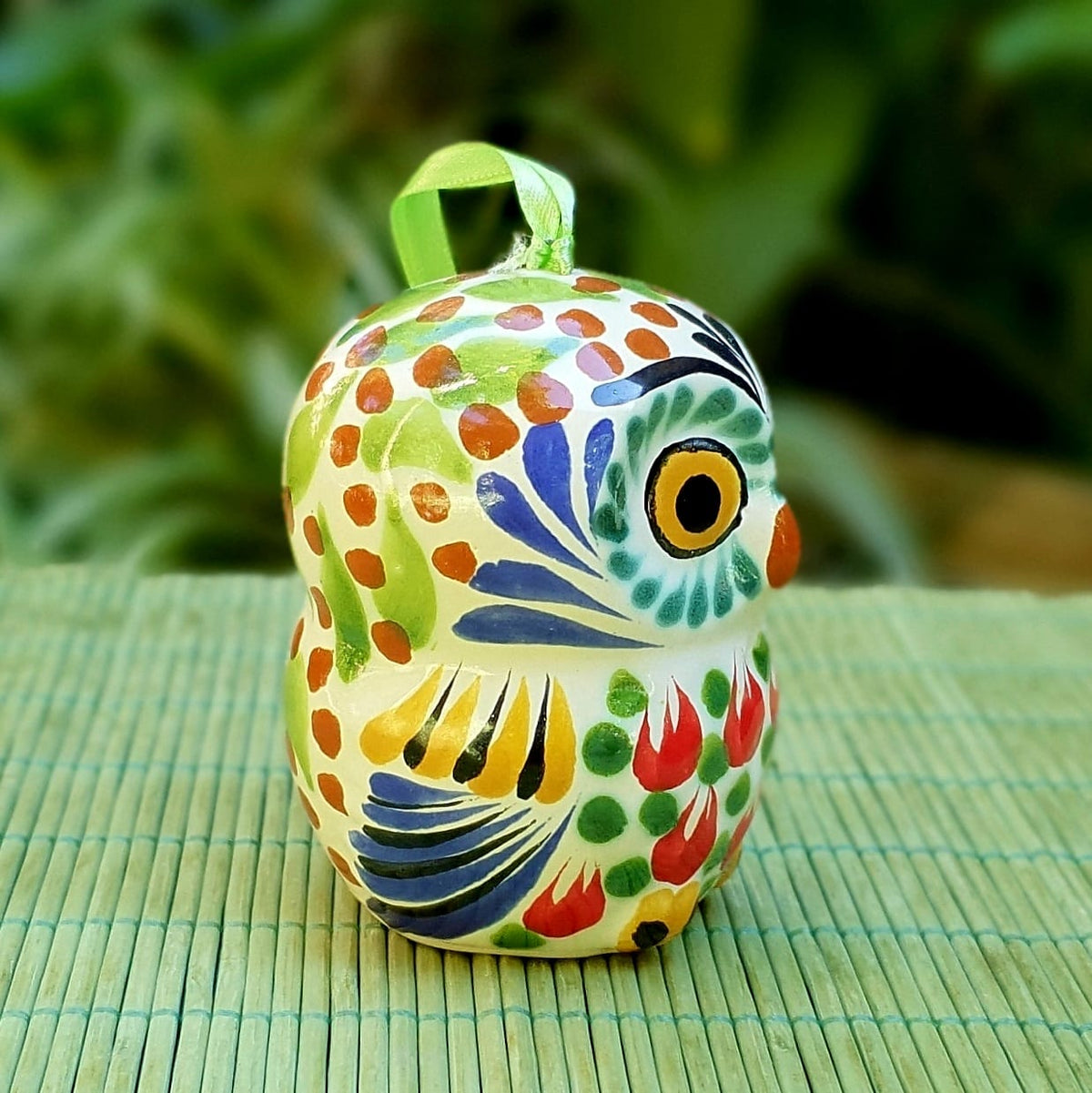 Ornament Owl Round 3D figure 2.8 in H MultiColors