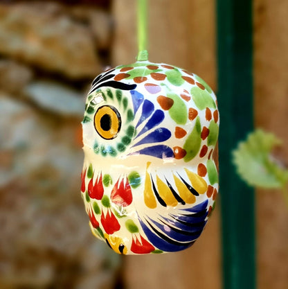 Ornament Owl Round 3D figure 2.8 in H MultiColors
