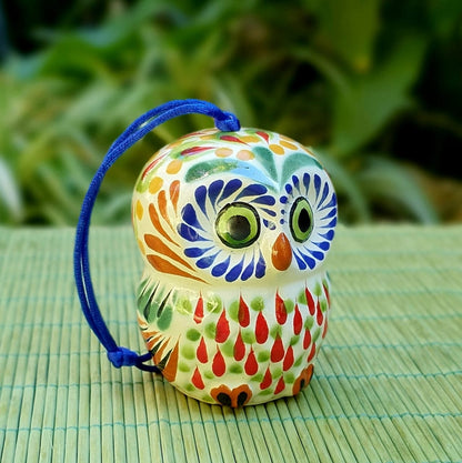 Ornament Owl Round 3D figure 2.8 in H MultiColors