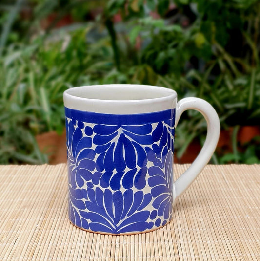 Coffee Mug Milestones Pattern Blue and White